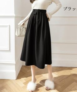 スカート | レディース ロング フレア Aライン 秋冬 ミモレ ハイウエスト 体型カバー キレイめ オシャレ フェミニン 可愛い お出かけ 着痩せ OL 通勤 通学