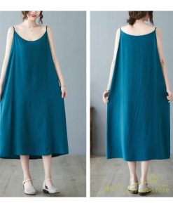 マキシ | キャミワンピ レディース 透け防止 インナーワンピース ミモレ丈 キャミソールワンピース 8色 綿 大きめ 40代50代 無地 ゆったり 20代30代 フェミニン