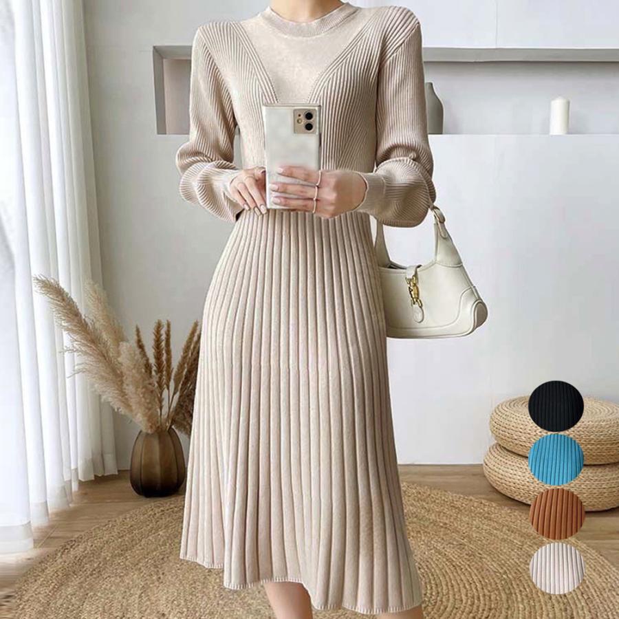 ワンピース | リブニット レディース 秋冬