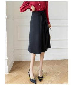 スカート | レディース ロング フレア 黒 Aライン 秋冬 ミモレ ハイウエスト 体型カバー キレイめ オシャレ フェミニン 着痩せ 通勤 お出かけ 可愛い 通学