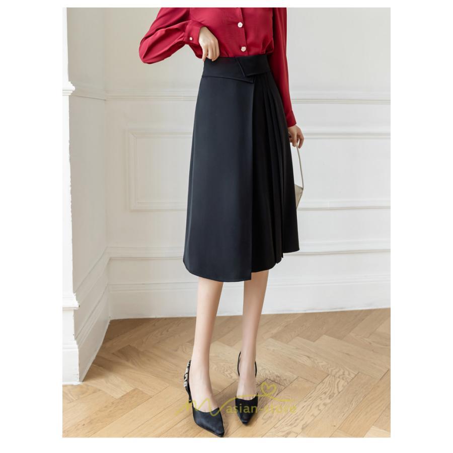 スカート | レディース ロング フレア 黒 Aライン 秋冬 ミモレ ハイウエスト 体型カバー キレイめ オシャレ フェミニン 着痩せ 通勤 お出かけ 可愛い 通学