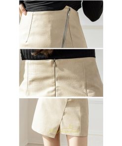 スカート | レザーレディース ミニタイト 秋 冬 PU Aライン ハイウエスト おしゃれ スリット フェイクレザー 可愛い 着痩せ オシャレ