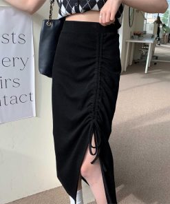 タイトスカート | 編み上げレースアップスカートハイウエスト