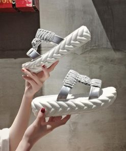 サンダル | 厚底メッシュ ニットサンダル