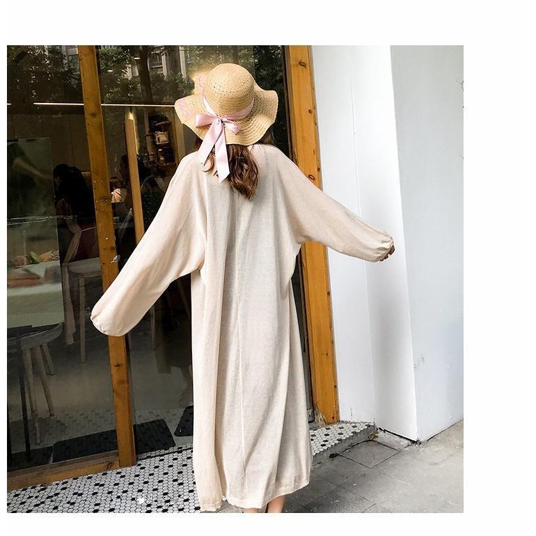 カーディガン | ロング薄手ニットレディーストップス 日焼け止め衣 UVカット 紫外線対策 長袖 前開き ゆったり 2020春夏 おしゃれ 透け感