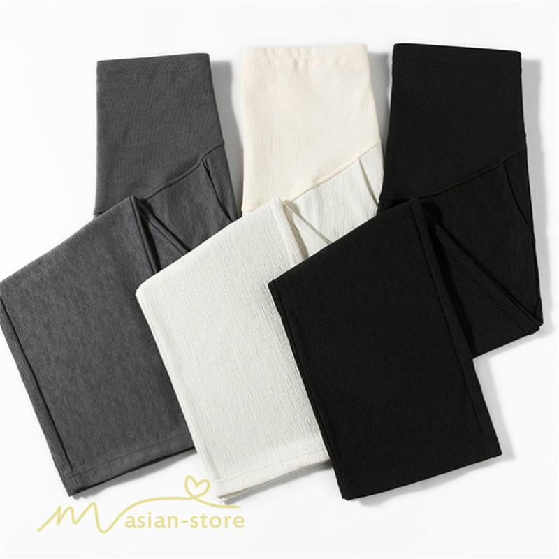 パンツ レギンス | マタニティパンツ ワイドパンツ 着痩せ パンツ マタニティウェア 妊婦服 おしゃれ 無地 カジュアル リブ きれいめ ウエスト調整 お出かけ 春夏秋 妊婦 シンプル