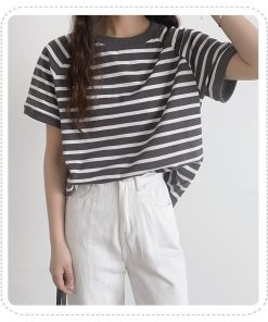 ｔシャツ・カットソー | カットソー チュニック レディース トップス 体型カバー シンプル Tシャツ きれいめ ストライプ柄 半袖 夏物 カジュアル 20代30代40代50代 ゆったり 通勤通学