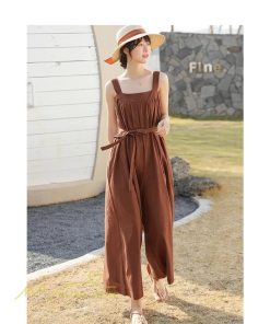 ノースリーブ | サロペット レディース 無地 着痩せ キャミサロペット 可愛い 20代 30代 カジュアル 春 夏 秋 韓国風 ゆったり パンツ コーデ プルオーバー