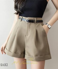 ショートパンツ | パンツ 無地 ベルト 美脚 カジュアル シンプル レディース 春 夏 ベルト付ボトムス お出かけ 日常 ズボン ゆったり 短パン