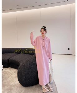 マキシ | スウェットワンピース ロングワンピース スウェット ロングパーカー ゆったり パーカーワンピース 体型カバー 大きいサイズ かわいい 50代 秋冬 20代30代 大人