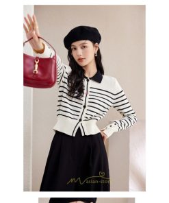 ニット・セーター | カーディガン レディース 春 秋 長袖 トップス  50代 40代 30代 20代 ボーダー柄 おしゃれ キレイめ お出かけ 着痩せ オシャレ 部屋着 ニット あったか