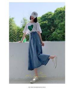 スカート | デニムロング レディース ロングボトムス フレア大きいサイズ 無地 シンプル 秋物 秋服 オシャレ キレイめ 秋冬