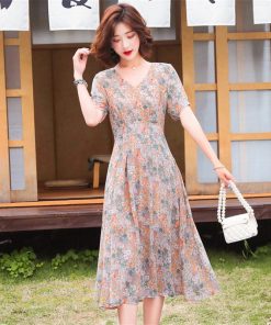 ミディアム | ワンピース Aライン レディース 着痩せ 上品 カジュアルワンピース 大きいサイズ きれいめ Vネック ひざ下丈 ミディアムワンピース お出かけ 通勤通学 30代40代