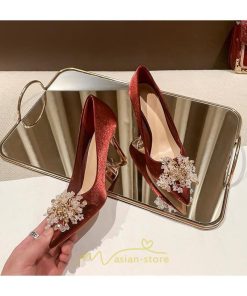 パンプス | 結婚式 ブライダルシューズ パーティーシューズ ハイヒール 赤 痛くない 大きいサイズ 小さいサイズ おしゃれ 疲れない レッド 美脚 ポインテッドトゥ