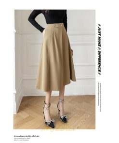 スカート | レディース ボトムス ロング丈 ミモレ丈 Aライン 楽チン 大人 きれいめ 20代 30代 40代 通勤 脚長効果 OL オシャレ 上品 ビジネス オフィス