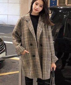 トレンチコート | レディース ラシャコート 暖かいアウター ゆったり テーラードジャケット冬物 通勤通学 グレンチェック 中綿入り チェックコート