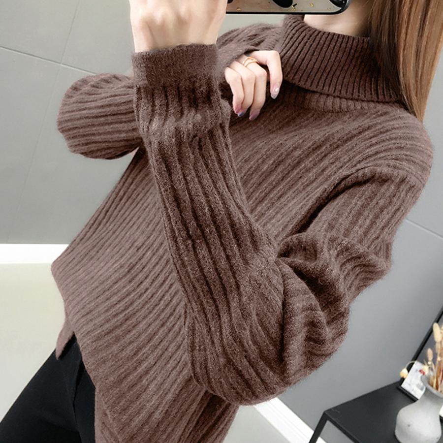 ニット・セーター | リブニットトップス タートルネック 韓国