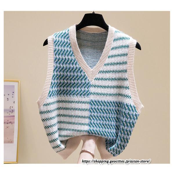 ベスト | ニットレディース トップス Vネック タンクトップ ノースリーブ 袖なし インナー ニット 女ニット 20代30代 重ね着風 レイヤード風 セーター