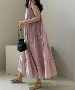 マキシ | 夏ワンピース ロングワンピース シフォンワンピース レディース ワンピ 体型カバー 50代 40代 30代 20代 可愛い 夏 春 大人 ノースリーブ 無地 涼しい