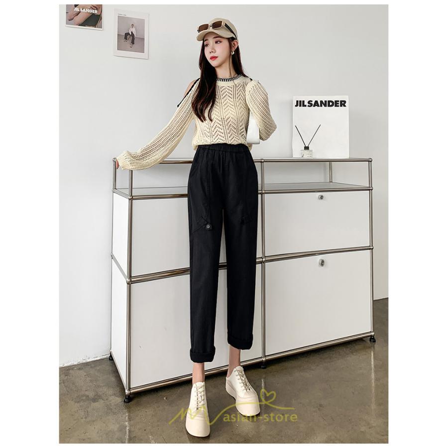 チノ・テーパード・ジョガー・スキニーパン | テーパードパンツ パンツ レディース ボトムス ストレッチ 美脚 コットン ハイウエスト 快適 楽チン 体型カバー 着痩せ 買い物 運動 部屋着 お出かけ スポーツ