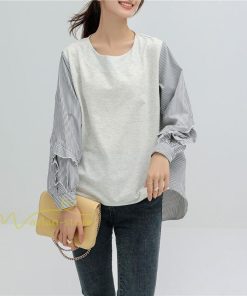 シャツ・ブラウス | Tシャツ レディース トップス 長袖 秋コーデ 切り替え パフスリーブ カットソー ブラウス ゆったり 可愛い カジュアル オフィス 20代30代40代 シンプル 春夏秋