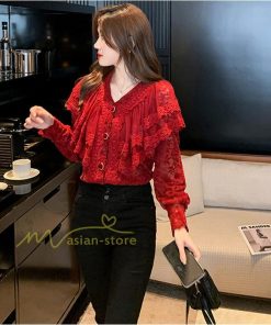 シャツ・ブラウス | ブラウス レディース きれいめ 40代 春秋新作 オシャレブラウス 無地シャツ 長袖トップス レースvネックブラウス 大人 通勤 50代 シャツ30代 ゆったり 着回し