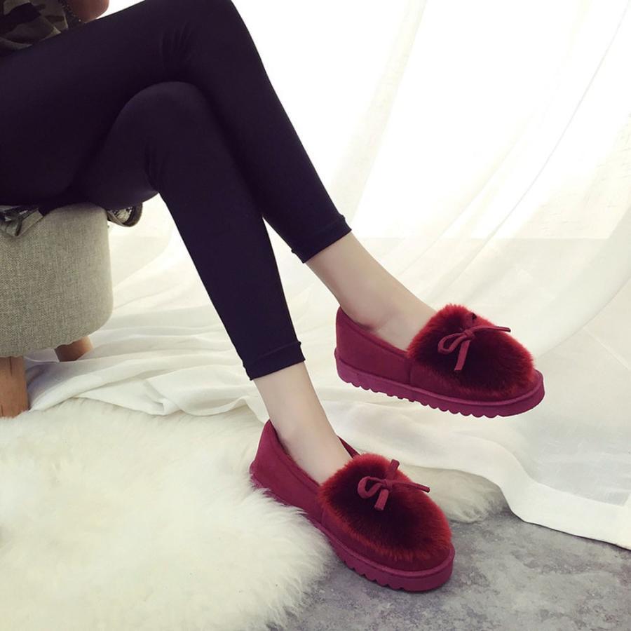 パンプス | 秋冬 レディース 痛くない パンプス ムートン ボア ぺたんこ