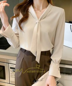 シャツ・ブラウス | ブラウス レディース きれいめ 40代 春夏秋新作 オシャレブラウス シフォンシャツ リボンネック 長袖トップス ブラウス 大人 ゆったり シャツ30代 50代 通勤