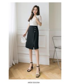 スカート | 膝丈 ひざ丈 Aラインスリット レディース 夏 おしゃれ 夏大人カジュアル 脚長 着痩せ ハイウエスト 上品 春夏秋冬 セクシー