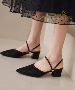 サンダル ミュール | チャンキーヒール サンダル レディース ミュール 2way パンプス 靴 春夏 疲れにくい 美脚 ミュールパンプスサンダル ポインテッドトゥ かかとなしパンプス