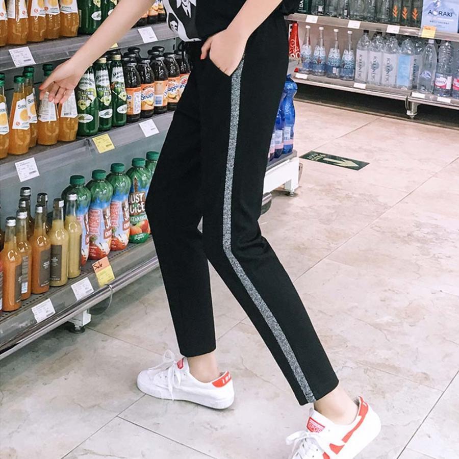 ワイドパンツ | スポーツウェア レディース 裏起毛 スェットパンツ サイドライン ルームパンツ