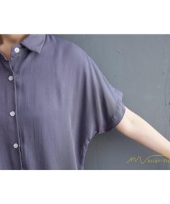 シャツ・ブラウス | シャツ レディース 半袖 トップス ゆったり 羽織り 前開き ブラウス 20代30代40代 無地