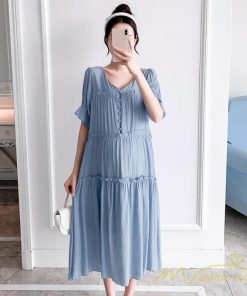 ワンピース | マタニティ ママ服 シフォン マキシレディース 産前 産後 マタニティ服 薄手 無地 マタニティウェア キレイめ お出かけ