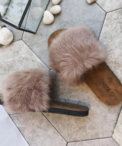 サンダル | ファーレディースミュール ぺたんこ スリッパ 韓国