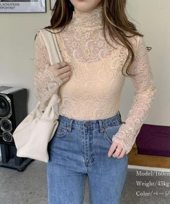 透かし編みトップス | トップス 総レース ハイネック カットソー インナー ペイズリー柄 レディース ブラウス シースルー セクシー おしゃれ