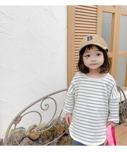 衣装 服 | Tシャツ 2021新作 子供 キッズTシャツ 韓国風 長袖 無地 ストライプ クルーネック おしゃれ 可愛い シンプル アウトドア 8色 お出かけ 男女兼用 春物 着回し