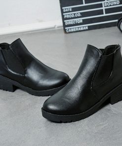 ショートブーツ | ブーツ 歩きやすい ローヒール 内ボア レディース サイドゴア ブーティ