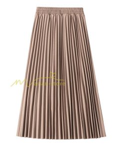 スカート | プリーツロングミモレ丈 Aラインウエストゴム ハイウエスト 秋冬 無地 ゆったり 大人 通学通勤 プリーツ エレガント