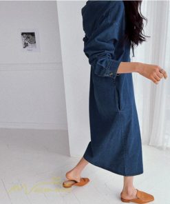 デニムワンピース | フード付き レディース デニム ワンピース 20代 30代 長袖 Aライン プルオーバー カジュアル 秋 冬 新作 40代 フリーサイズ シンプル 50代