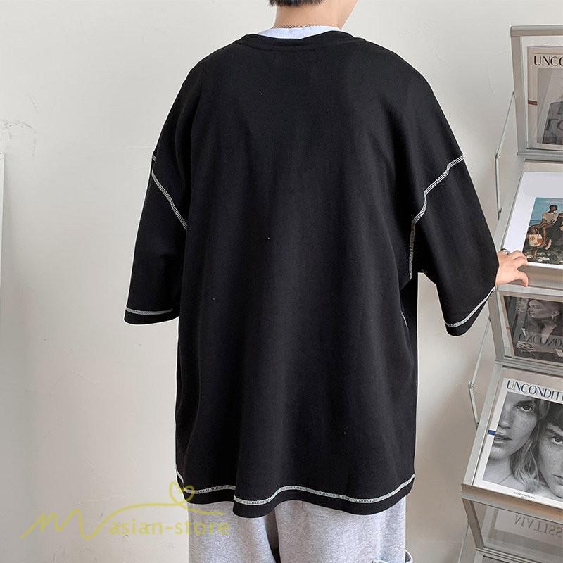 Tシャツ | 半袖メンズ カットソー ゆったり 半袖 カジュアル おしゃれ カジュアル 夏新作 体型カバー シンプル 30代 カッコウイイ ポケット 20代 無地