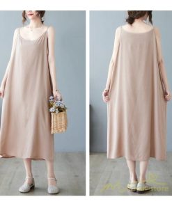 マキシ | キャミワンピ レディース 透け防止 インナーワンピース ミモレ丈 キャミソールワンピース 8色 綿 大きめ 40代50代 無地 ゆったり 20代30代 フェミニン
