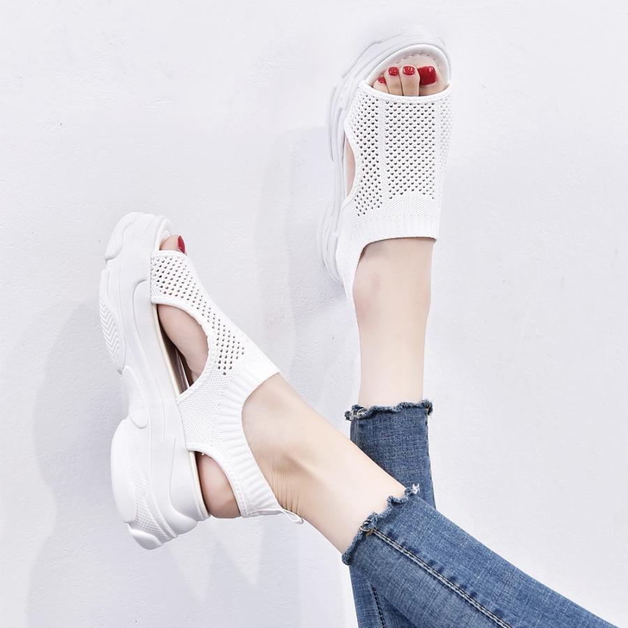 パンプス | 通気性 サンダル メッシュ 韓国風 歩きやすい 厚底 カジュアル レディース スポーツサンダル