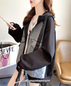 コート・ジャケット | フード付きデニムジャケット デニムジャケット レディース フード付き デニム ジャケット 送料無料 切り替え おしゃれ カジュアル 2022 細身 着痩せ 秋 冬 通勤