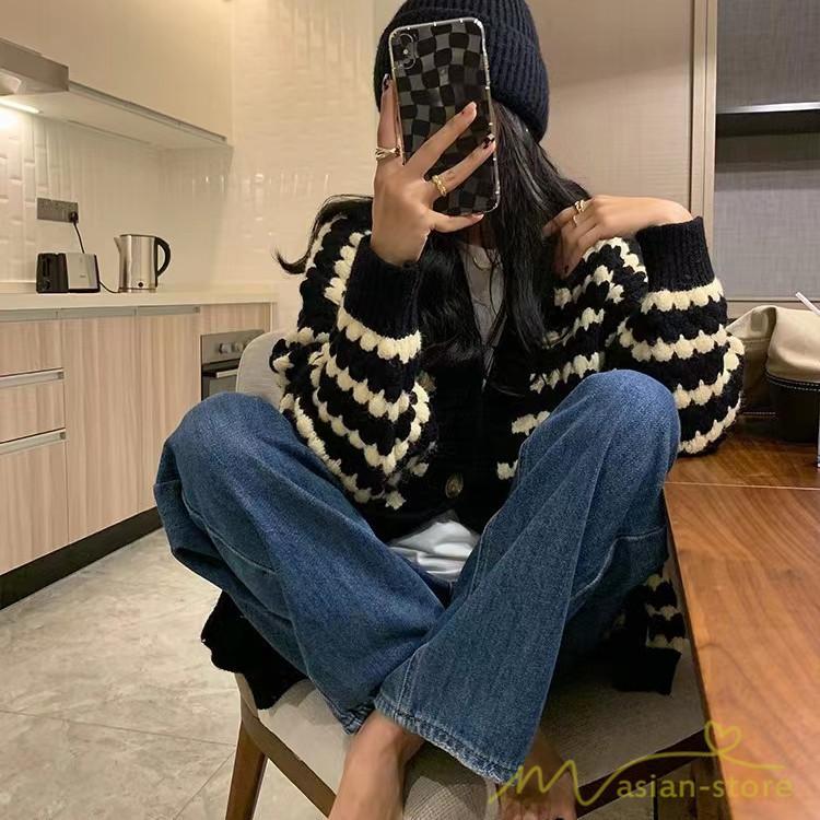 カーディガン | ニットレディース 2022秋冬 羽織り ニット アウター セーター フロントボタン 長袖 秋ニット 通学通勤 トップス 大人 20代50代