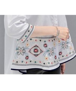 シャツ・ブラウス | シャツ ブラウス レデイース 刺繍 花柄 トップス ファッション シンプル デイリーコーデ エスニック トレンド お出かけ フェミニン エレガント カジュアル