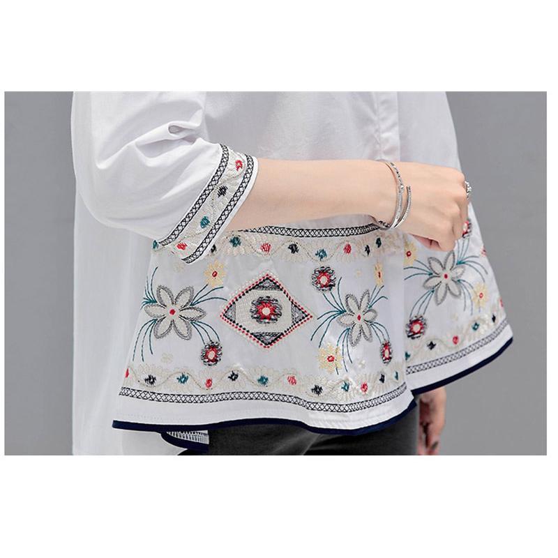 シャツ・ブラウス | シャツ ブラウス レデイース 刺繍 花柄 トップス ファッション シンプル デイリーコーデ エスニック トレンド お出かけ フェミニン エレガント カジュアル