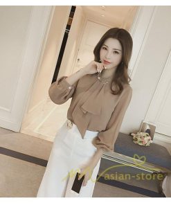 在庫ある | 長袖ブラウス レディース 秋物 シャツレディース ブラウスシャツ オフィス シフォンブラウス 30代40代50代 リボン OL 白ブラウス トップス フリル 4色