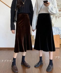 ロングスカート | マーメイドスカート ベルベット 韓国風