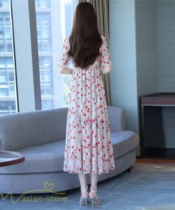 ミディアム | ワンピース レディース 着痩せ ロング丈 ロングワンピース カジュアル 花柄 Vネック 大きいサイズ ひざ下丈 サマーワンピース 40代 夏服 お出かけ 30代 20代