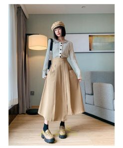 スカート | 綿秋 Aラインロングレディース 秋物 ボトムス 秋服 無地 体型カバー 30代通学通勤 おしゃれ感 大人 40代50代